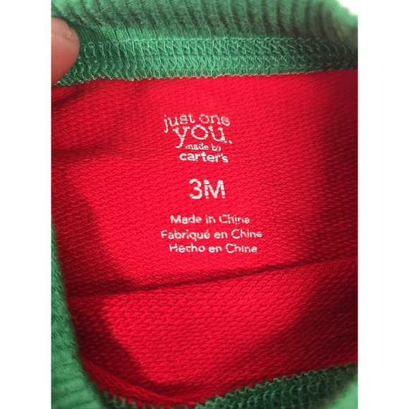Carters Just One You Baby Size 3 Months 2pc Santa Top Bottom Set Plus Extra Top - Picture 8 of 14